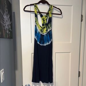 Lucky Brand Tie-Dye Dress in Blue and Yellow